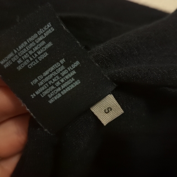 Michael Stars For Anthropologie XS/S Made In USA VNeck Long Sleeve Top Black - Picture 7 of 8